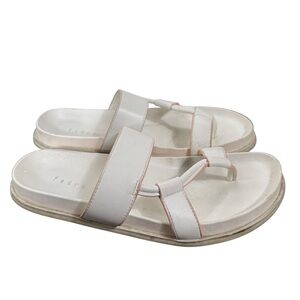 Pedro White Leather Sandals, Size 7